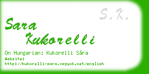 sara kukorelli business card