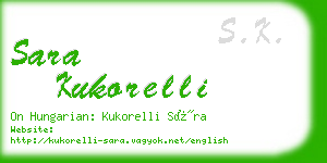 sara kukorelli business card